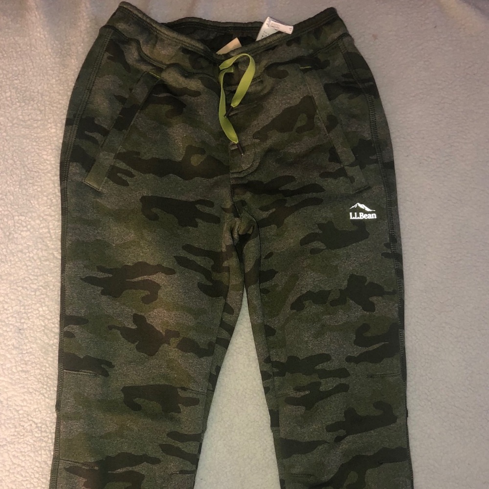 Boys LL Bean Mountain fleece camouflage pants.